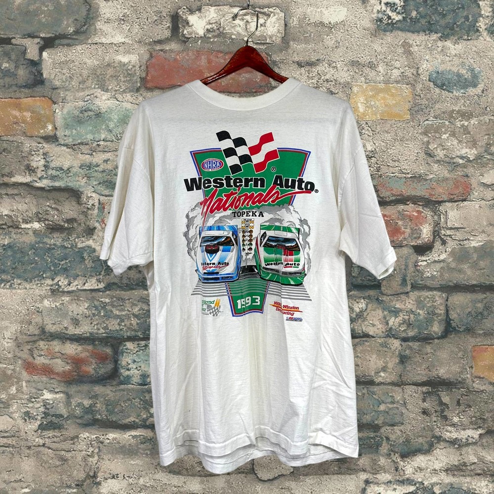 Vintage Winston Drag Racing Shirt Made in USA Western Auto Nationals Nascar 90s - Picture 1 of 9